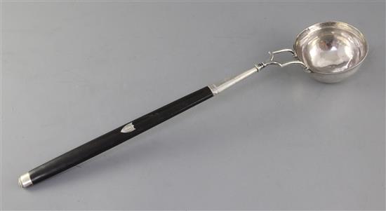 An early 19th century Italian 800 standard silver punch ladle, 47.5cm